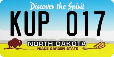 ND license plate KUP017