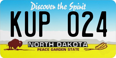 ND license plate KUP024