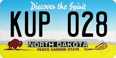 ND license plate KUP028