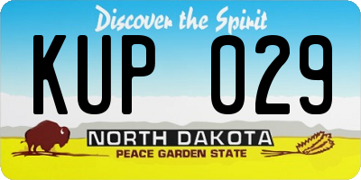 ND license plate KUP029