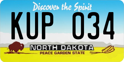ND license plate KUP034