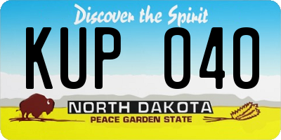 ND license plate KUP040