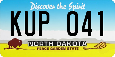 ND license plate KUP041