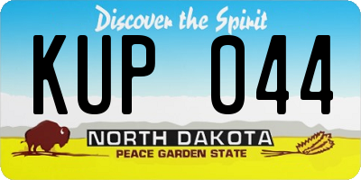 ND license plate KUP044