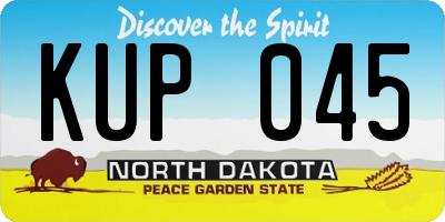 ND license plate KUP045