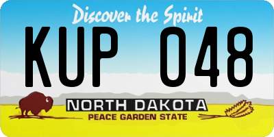 ND license plate KUP048
