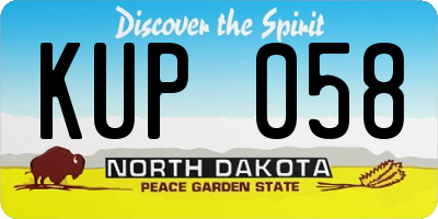 ND license plate KUP058