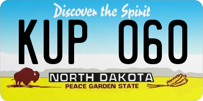ND license plate KUP060