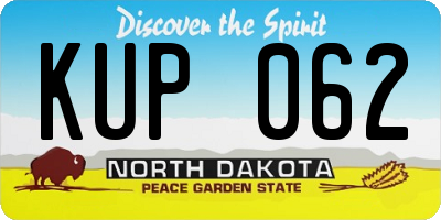 ND license plate KUP062