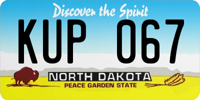 ND license plate KUP067