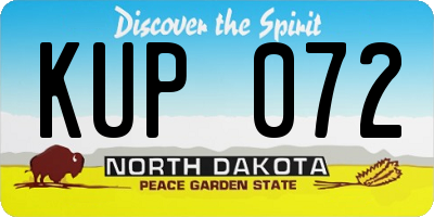 ND license plate KUP072
