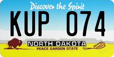 ND license plate KUP074