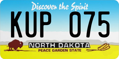 ND license plate KUP075