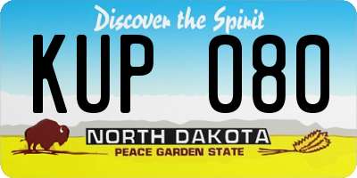 ND license plate KUP080