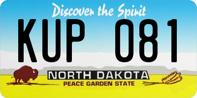 ND license plate KUP081