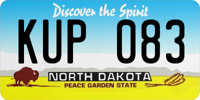ND license plate KUP083
