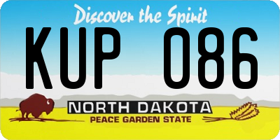 ND license plate KUP086