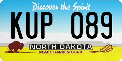 ND license plate KUP089