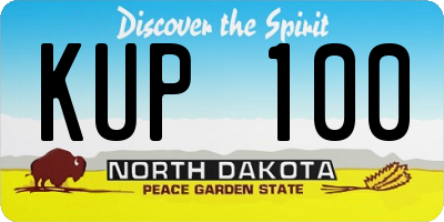 ND license plate KUP100