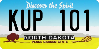 ND license plate KUP101
