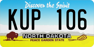 ND license plate KUP106