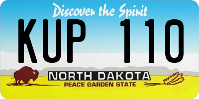 ND license plate KUP110