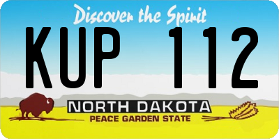 ND license plate KUP112