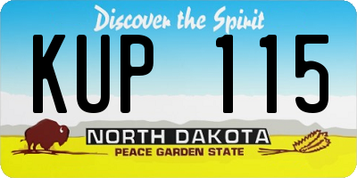 ND license plate KUP115