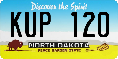ND license plate KUP120