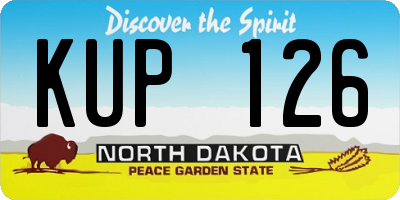 ND license plate KUP126