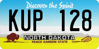 ND license plate KUP128