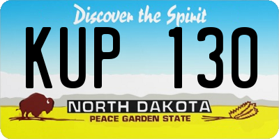 ND license plate KUP130