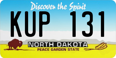 ND license plate KUP131