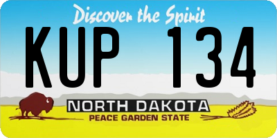 ND license plate KUP134