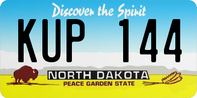 ND license plate KUP144
