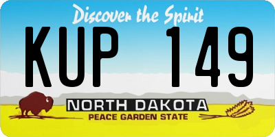 ND license plate KUP149