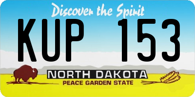 ND license plate KUP153