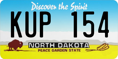 ND license plate KUP154