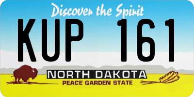ND license plate KUP161