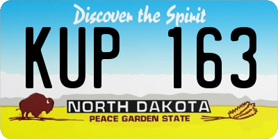 ND license plate KUP163