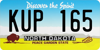 ND license plate KUP165