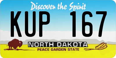 ND license plate KUP167