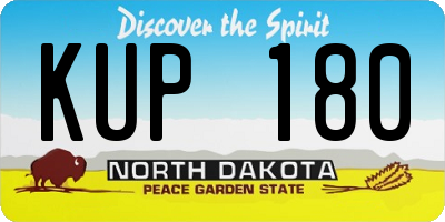 ND license plate KUP180