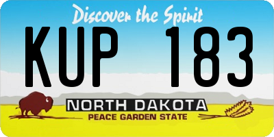 ND license plate KUP183