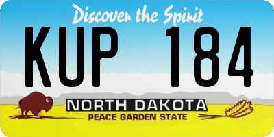 ND license plate KUP184