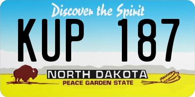 ND license plate KUP187