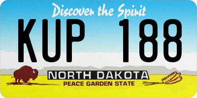 ND license plate KUP188