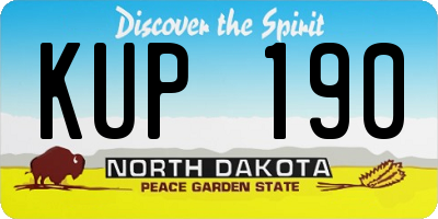 ND license plate KUP190