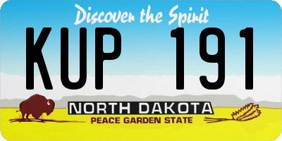 ND license plate KUP191