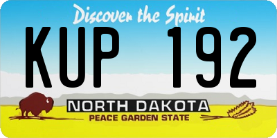 ND license plate KUP192